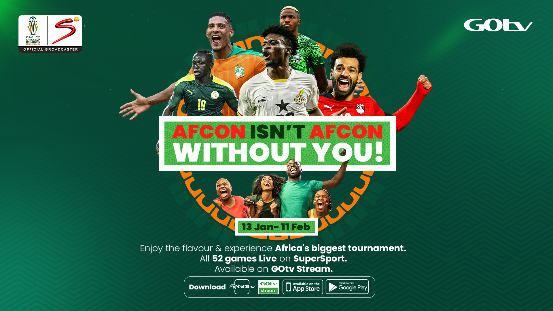 AFCON isn't AFCON without you – catch all 52 matches live on GOtv!