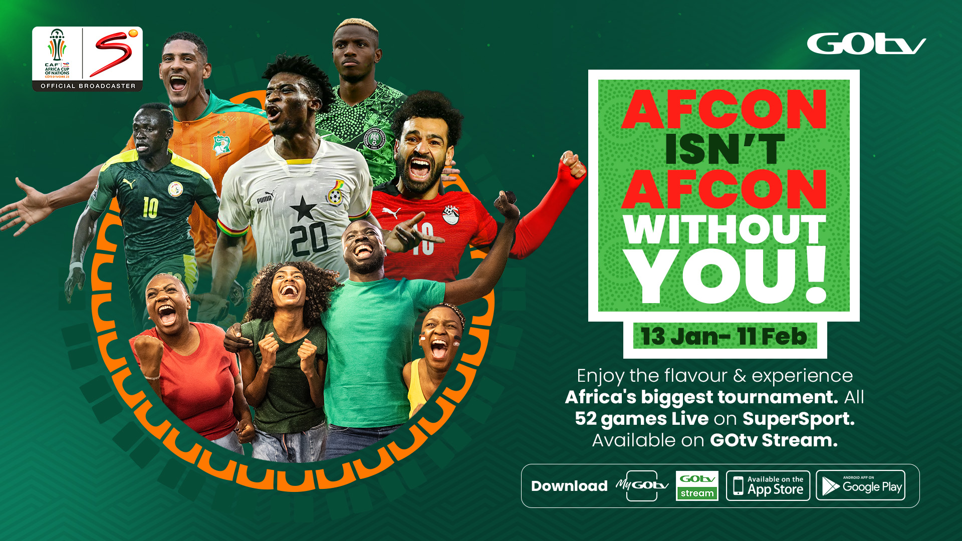 AFCON isn't AFCON without you – catch all 52 matches live on GOtv!